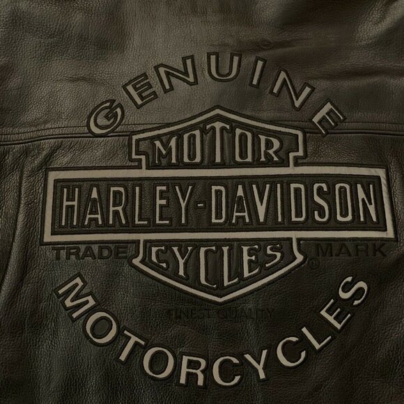 Men's Harley Davidson Reflective Road Warrior 3 in 1 Leather Jacket Large EUC - Picture 2 of 6